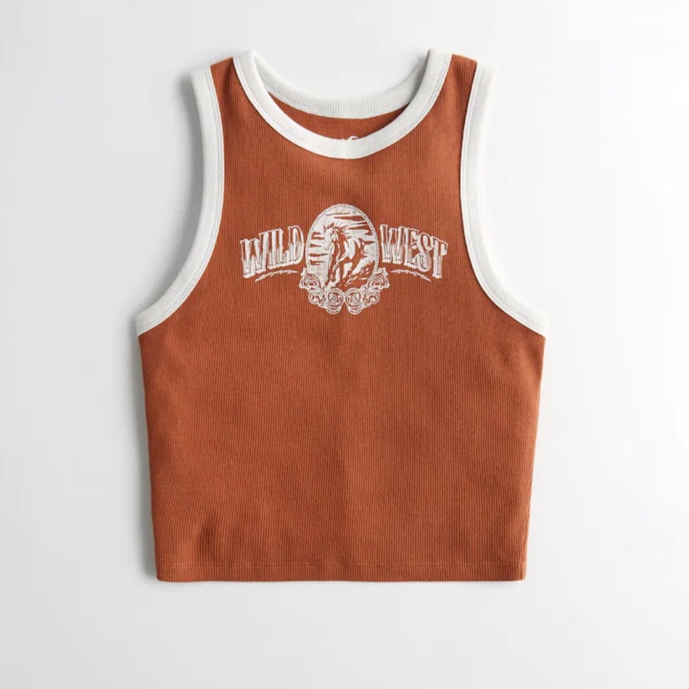 Sleeveless wild west tank, size medium, burnt orange